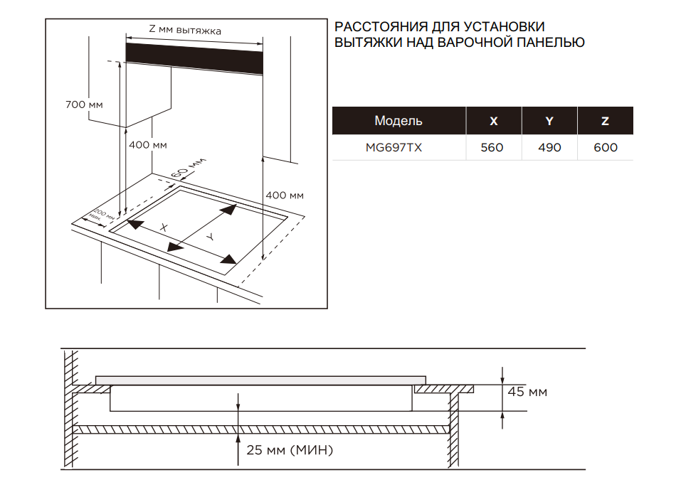 Варочная панель газовая Midea MG697TX